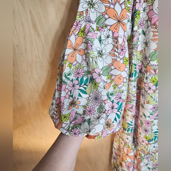 NWT CeCe Balloon Belle sleeve colorful Bohemian hipster summer dress - Picture 7 of 12